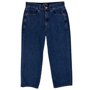 Express Original High‎ Rise Cropped Wide Leg Jeans Women's Size 4 Dark Wash